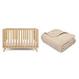Comfy Cubs Baby Crib and Muslin Baby Blanket Bundled