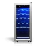 TCL 18 Bottle 1.8 Cu Ft Wine Cooler, Freestanding Mini Fridge with Glass Doors, Low Noise Operation, Digital Controls & LED Lighting