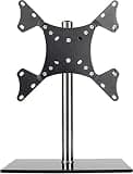 TV Bracket, Table Top TV Stand,Full Motion TV Stand Mount with Black Tempered Glass Base,360° Free Rotation,Tabletop TV Base Fits 12-32 Inch TVs,Holds Up to 33lbs TV Mount TV Stand