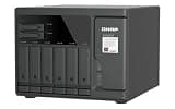 QNAP TVS-h877AX-R5-16G 8-Bay Desktop Hybrid NAS, AMD Ryzen 5 6-Core (up to 5.1 GHz), Dual 10GbE + 2.5GbE, QuTS Hero ZFS, for Virtualization, 4K/8K Video Editing, Databases & Private Cloud