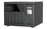 QNAP TVS-h877AX-R5-16G 8-Bay Desktop Hybrid NAS, AMD Ryzen 5 6-Core (up to 5.1 GHz), Dual 10GbE + 2.5GbE, QuTS Hero ZFS, for Virtualization, 4K/8K Video Editing, Databases & Private Cloud