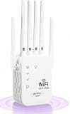 2026 WiFi Extenders Signal Booster for Home, 1200Mbps Dual-Band 5GHz 2.4GHz Signal Long Range Up to 10000 sq. ft & 50 Devices (6 Antennas)