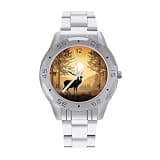 NTVOWPZO Three-Hand Analog Stainless Steel Watches for Men Easy Reader