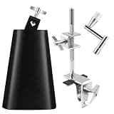 7 Inch Cowbell And Cowbell Clamp, Cowbell Holder Percussion Accessory, Adjustable Drum Cowbell Mount for Bass Drum Hoop Up or Down Drum key