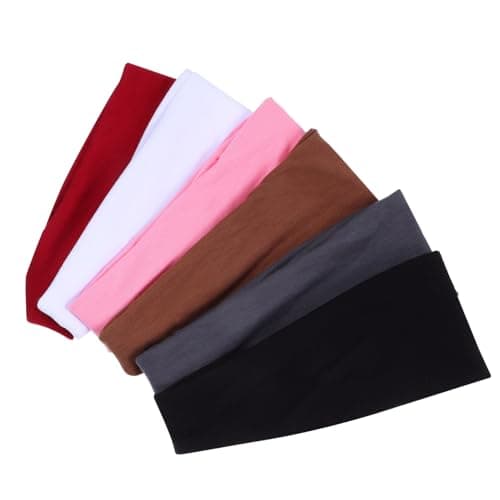 GALPADA 6 Pack Workout Headbands for Women: Elastic Non Slip Hair Bands Soft Cotton Cloth Sport Sweatbands for Running Sports