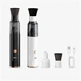 AZYXLLDM Mini Desktop Vacuum Cleaner, 9000Pa Cordless Handheld Vacuum with Hollow-Center Soft Brush and Particle Nozzle for Coffee Grounds, Dust, Ash and Keyboard Cleaning(Black)