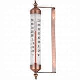 Outdoor Thermometers for Patio, Decorative Outdoor Thermometer Dual Scale Wall-Mounted Gauge for Patio Garden Greenhouse, Copper, 10 Inch.