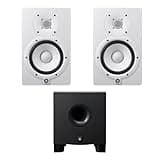 Yamaha HS7 6.5" Powered Studio Monitor (White, Pair) with HS8S 8" Powered Studio Subwoofer