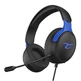 Subsonic - Astra gaming headset for PS5 PS4 PC Xbox, gamer headset with 40 mm speakers, tiltable microphone, integrated volume control and mute button - Black and blue