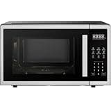 Countertop Microwave Oven 1.1 Cu. Ft., 1000W, 3 Presets, & 10 Power Levels – Stainless Steel - The Built-in Child Safety Lock On The Handle Ensures The Door Doesn’t Open Accidentally