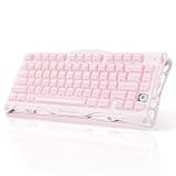 GravaStar Mercury K1 75% Pink Wireless Keyboard, Aluminum Alloy Exoskeleton Design Mechanical Gaming Keyboard, Gasket Hot-Swap Socket, Linear Switches, RGB Backlit
