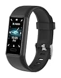 Cloudpoem Fitness Tracker with Heart Rate Monitor Sleep Tracker Steps Counter Messages Notification Alarm Clocks Stopwatch Pedometer Watch Activity Tracker IP68 Waterproof (Pure Black)