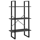 KGHFDVB Metal Storage Shelf Stand 23.6x11.8x41.3 Inches Gray Engineered Wood Shelving Unit for Kitchen Living Room