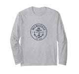 Milwaukee Wisconsin Nautical Anchor Badge Design Long Sleeve T-Shirt