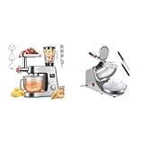 VIVOHOME Silver 9 in 1 Stand Mixer with Fermentation and 7.5QT Bowl and Silver Electric Ice Shaver Crusher 143lbs per Hour
