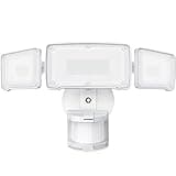 LEPOWER LED Security Lights Motion Sensor Light Outdoor, 38W 4200LM Light, 5500K, IP65 Waterproof, 3 Head Detected Flood Light for Garage, Yard, Porch (White)