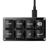 SAYODEVICE Copy Paste Mini Shortcut Key Office Work Macros Keypad OSU Rhythm Games Keypad Gaming USB Wired Keyboard Hot-swappable Mechanical Keyboard (Black 8 Keys)