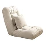 Adjustable Padded Floor Chair - Folding Sper Bed & Gaming Recliner Sofa with Pillow - 5-Posit Comfy Lo for Adults - Perfect for Relaxat & Gaming