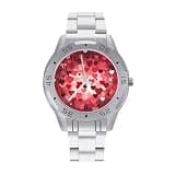 NTVOWPZO Three-Hand Analog Stainless Steel Watches for Men Easy Reader