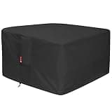 SheeChung Gas Fire Pit Cover Square - Premium Patio Outdoor Cover Heavy Duty Fabric with PVC Coating,100% Waterproof,Fits for 33 inch,34 inch,35 inch,36 inch Fire Pit Table Cover (36”L x 36”W x 24”H)