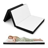 Tri-Fold Memory Foam Folding Mattress, 3 Inch Queen Portable Foldable Floor Mattress Topper for Camping, Travel, RV, Guest Bed, Washable Breathable Cover, Non-Slip Bottom, CertiPUR-US Certified