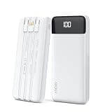 Portable Charger with Built-in Cables 10000mAh Power Bank with Cords, Slim Battery Pack with LED Display, Travel Essential Portable Charger for iPhone 17/16/15/14 Series, Android Samsung Google Pixel