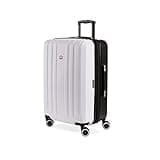 SwissGear 8028 Hardside Expandable Spinner Luggage, Black/White, Checked-Large 28-Inch