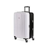 SwissGear 8028 Hardside Expandable Spinner Luggage, Black/White, Checked-Large 28-Inch
