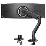 monTEK Single Monitor Arm for Max 45 Inch Ultrawide Screens Adjustable Monitor Desk Mount Holds 35 Lbs Cable Management with Clamp/Grommet Desk Mount, VESA 75/100mm