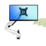 Monitor Arm Single Monitor Desk Mount Long Arm Monitor Stand Mount with Gas Spring Wall-Mounted Height Adjustable Bracket for 15"-27" Screen Monitor Mount(Blank C)