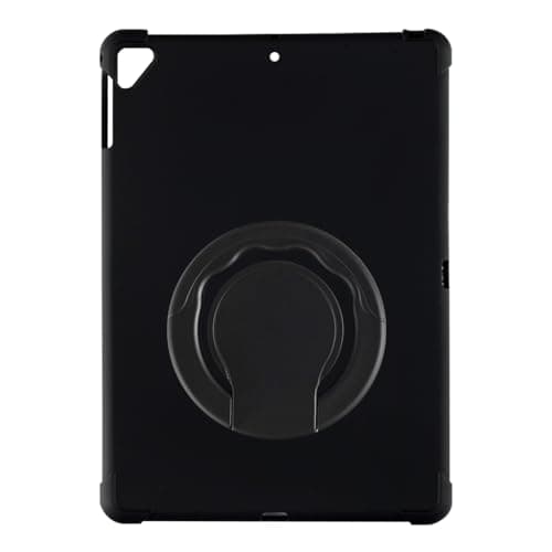 Shantime Tablet Case and Stand Holder Compatible with iPad Air 2 9.7 2014 Wi-Fi+Cellular Case, 2-in-1 Shockproof TPU Cover and 360 Rotating Ring Handle Grip Bracket(Black)