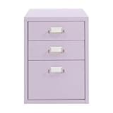 DYNAMI 3 Drawer Rolling Metal File Cabinet w/Wheels,for Home Office(Purple)