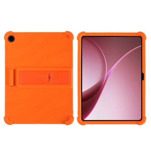INSOLKIDON Compatible for Oppo Pad Air 5 12.1 INCH Tablet Case, Full Coverage Ultra Slim Adjustable Stand Silicone Shockproof Lightweight Protective Cover Case (Orange)