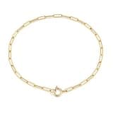 Luxmad 14K Gold Paperclip Bracelets, Real Gold Rectangular Link Chain 2mm, 6-7 Inches for Women Men, Hypoallergenic, Non-Tarnish, Dainty Layering Minimalist Jewelry (6.5 inch)