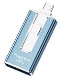MFi Certified 256GB Flash Drive for iPhone, 3 in 1 Type-C USB Memory Stick Thumb Drive for Photos Videos, High Speed External Memory Storage Photo Stick for iPhone iPad Android PC (Royal Blue)