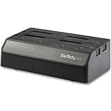 StarTech.com 4-Bay USB to SATA Hard Drive Docking Station, USB 10Gbps, External 2.5/3.5" SSD/HDD Dock, SATA III, Hot-Swap, Top-Loading