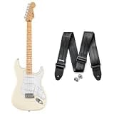 Fender Standard Stratocaster Bundle – Olympic White with Dunlop SLST001 Strap Lock Set