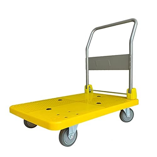GAOFEMZ Folding Hand Cart Trolley with Metal Handle & Swivel Wheels - Heavy Duty Platform Truck for Luggage & Household Travel - Silent Rolling Utility Hand Truck