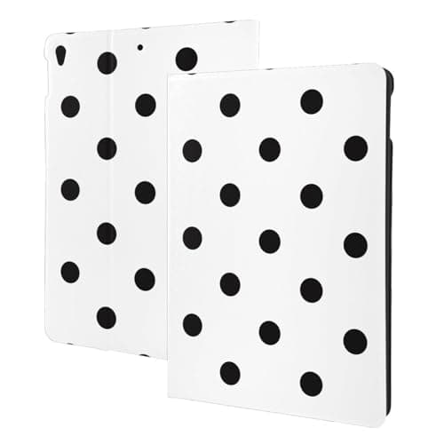Black Polka Dots White Print Compatible with ipad air 3rd Generation Case Cover, Cute Unique Tablet Cases Compatible with ipad Pro Case 10.5 Inch, Folio Stand, Auto Wake/Sleep