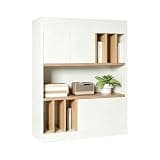 ZMHPLKH Vertical File Cabinet with Storage Wood Filing Cabinets for Home Office Use Modern Executive Storage Cabinet with Doors and Shelves