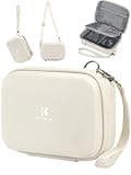 K&F CONCEPT Digital Small Camera Case, Compact Waterproof Small Camera Bag, Lightweight Camera Sling Bag for CCD/Sony DSCW800/DSCW830/Canon PowerShot - Beige