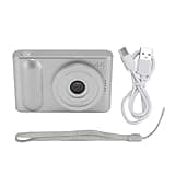 4K Digital Camera 48MP, Compact Portable Micro SLR Camera with 16X Digital Zoom and Autofocus, 2.4 Inch TFT Screen for Travel Photography and Vlogging (Silver)
