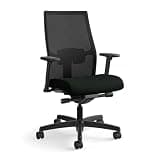 HON Ignition 2.0 Mid‑Back Ergonomic Office Chair, Mesh Task Seating with Lumbar Support, Advanced Synchro‑Tilt, Height and Width Adjustable Arms, Black Frame, Black
