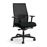 HON Ignition 2.0 Mid‑Back Ergonomic Office Chair, Mesh Task Seating with Lumbar Support, Advanced Synchro‑Tilt, Height and Width Adjustable Arms, Black Frame, Black