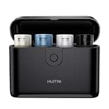 HUITAI Travel Bottles with Case, 4x2oz TSA Approved, Leak-Proof, Press to Unlock, Compact & Portable Travel Toiletries (Black)