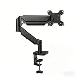 Gas Spring Monitor Stand, Cold Rolled Steel, Support 360°Rotation, for 17-23 Inch Monitors, Up to 22lbs, Desktop Clip-On Mount