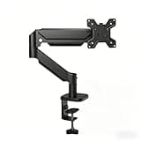 Gas Spring Monitor Stand, Cold Rolled Steel, Support 360°Rotation, for 17-23 Inch Monitors, Up to 22lbs, Desktop Clip-On Mount