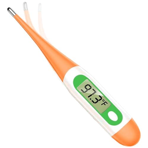 Basal Thermometer for Adults with 10 Seconds Fast Reading, Digital Thermometer (Orange+Green)