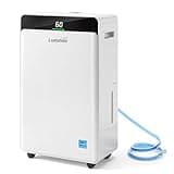 Ludatido 2026 Upgraded ENERGY STAR Dehumidifier, 80 Pint/Day, 5000 Sq.Ft for Whole Home & Basement, 1.72 Gal Tank, 35dB Quiet, Child Lock, Sleep/Fan/Dry Modes, 24H Timer & Auto Continuous Drain
