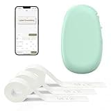 SUPVAN E10 Bluetooth Label Maker Machine with 3 Tapes, Continuous Waterproof Label, Versatile App with 35 Fonts and 1k+ Icons, Inkless Labeler for Home, Kitchen, School, Office Organization, Green